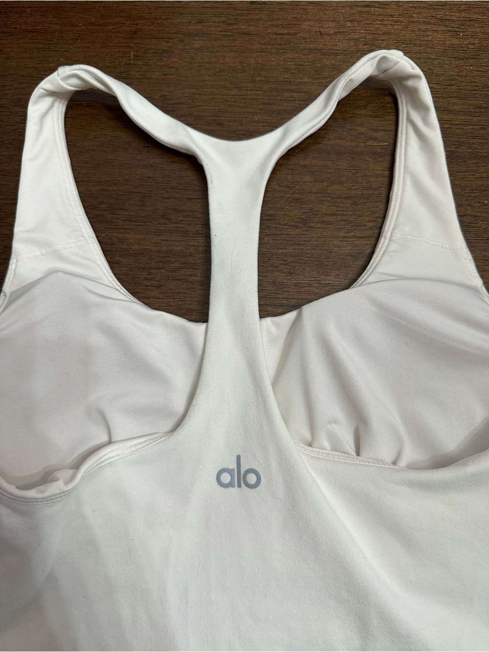 ALO Yoga White Racerback Support Sports Bra
